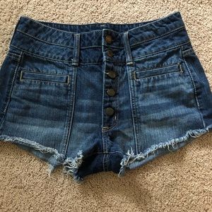 cut off high waist jean short